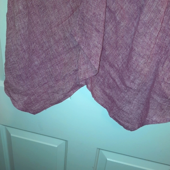 j.jill crinkled linen tank top with front drape light cranberry color sz. LG - Picture 8 of 10